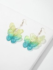    New Butterfly Drop Earrings Boho Dangle, Multicolored Gold Tone Alloy   