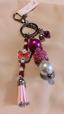 Handmade Beaded Keychain, Bookbag or Purse Strap Clip, Jewelery