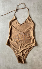 H & M  Swimsuit Women's Brown/Bronze  V Neck Strappy One Piece Size M - New