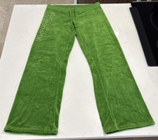 Vintage juicy couture pants Green Made In USA Y2K Low rise Terry Cloth Size M