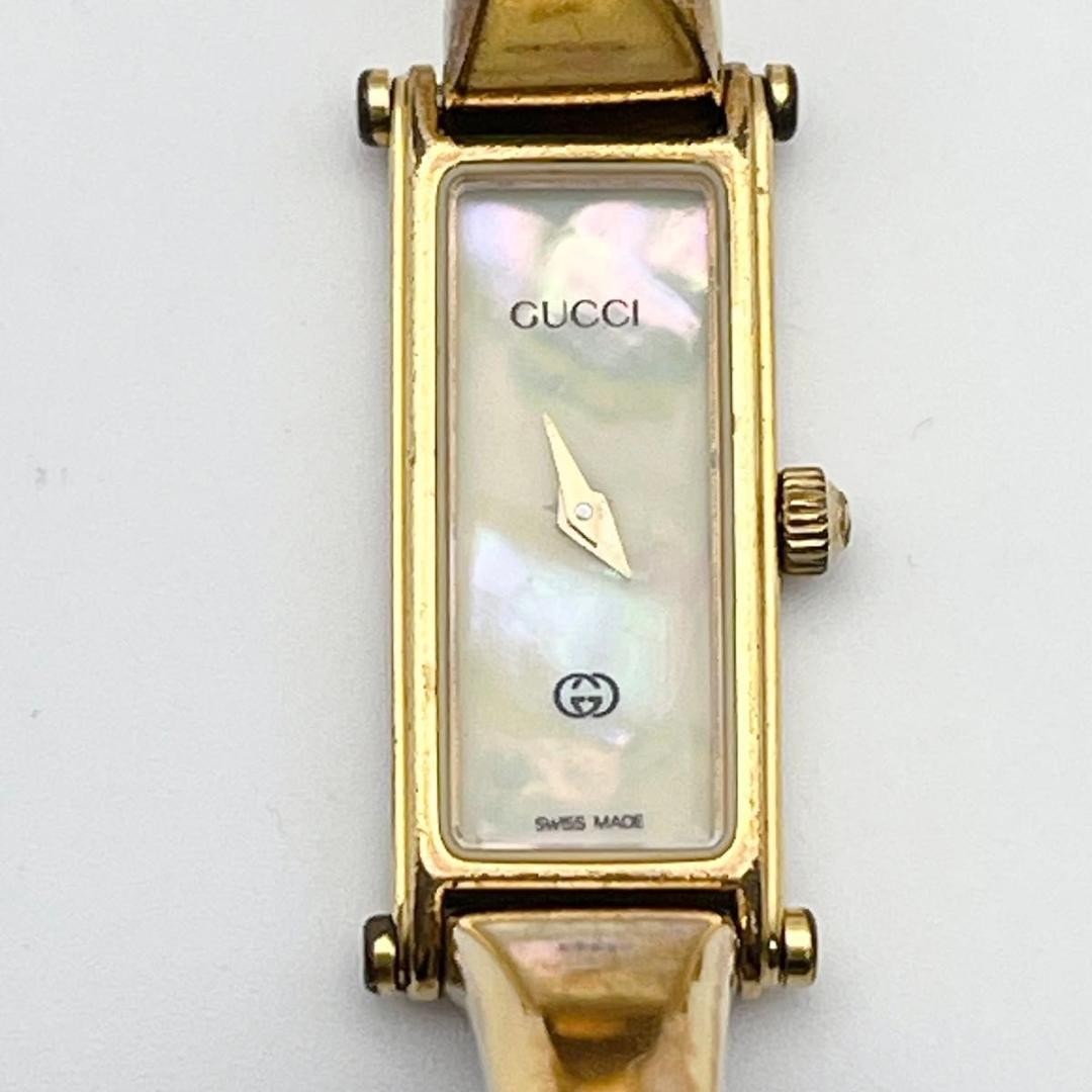GUCCI 1500L Watch Gold Dial Swiss Rectangle Womens Watch