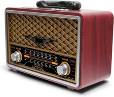 M-156BT Portable Retro Radio FM AM SW, with Bluetooth, Rechargeable Battery, Sup