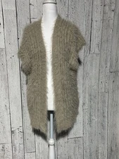 Lauren Conrad Women’s Fuzzy Cozy Cardigan Sweater One Size Beige Soft Cozy