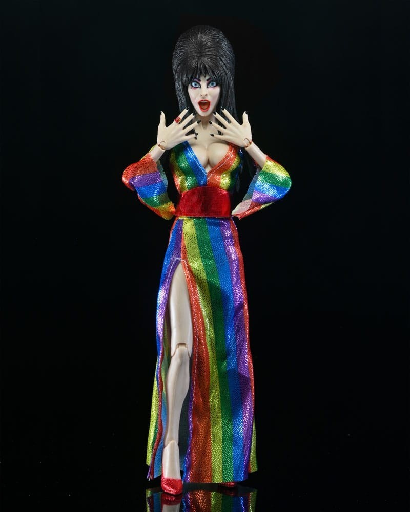 Elvira Mistress of the Dark figurine rétro en tissu poupée horreur de collection 20cm NECA