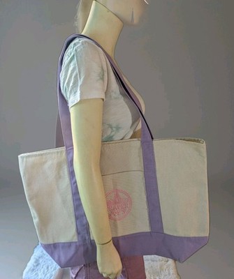 (2) NEW LARGE Lavender Trader Joe s Canvas Tote Bag - Spring 2026 