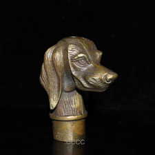 Rare Retro Bronze Zodiac Dog Head Cane Walking Stick Head Handle Accessories