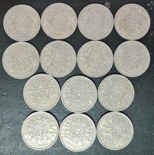 Great Britain 2 Two Shillings 1954-1967 Copper-nickel 14x Coins /S2263/