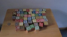 Mixed Lot Vintage Wood Alphabet Blocks
