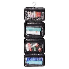 Hanging Travel Toiletry Bag AllPurpose Shaving Kit Cosmetics Organizer Black