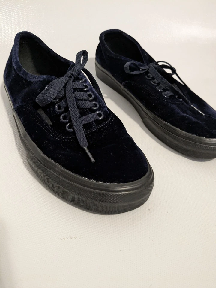 Vans Off the Wall Auténtico Azul Terciopelo Azul Marino/Negro Mujeres 8.0 Hombres 6.5 Foto 3 de 4