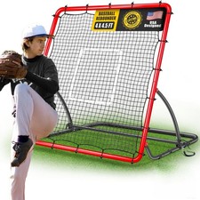 TELURY Heavy Duty Baseball Rebounder Net 4x4.5 FT Pitchback with 3 Adjustable...
