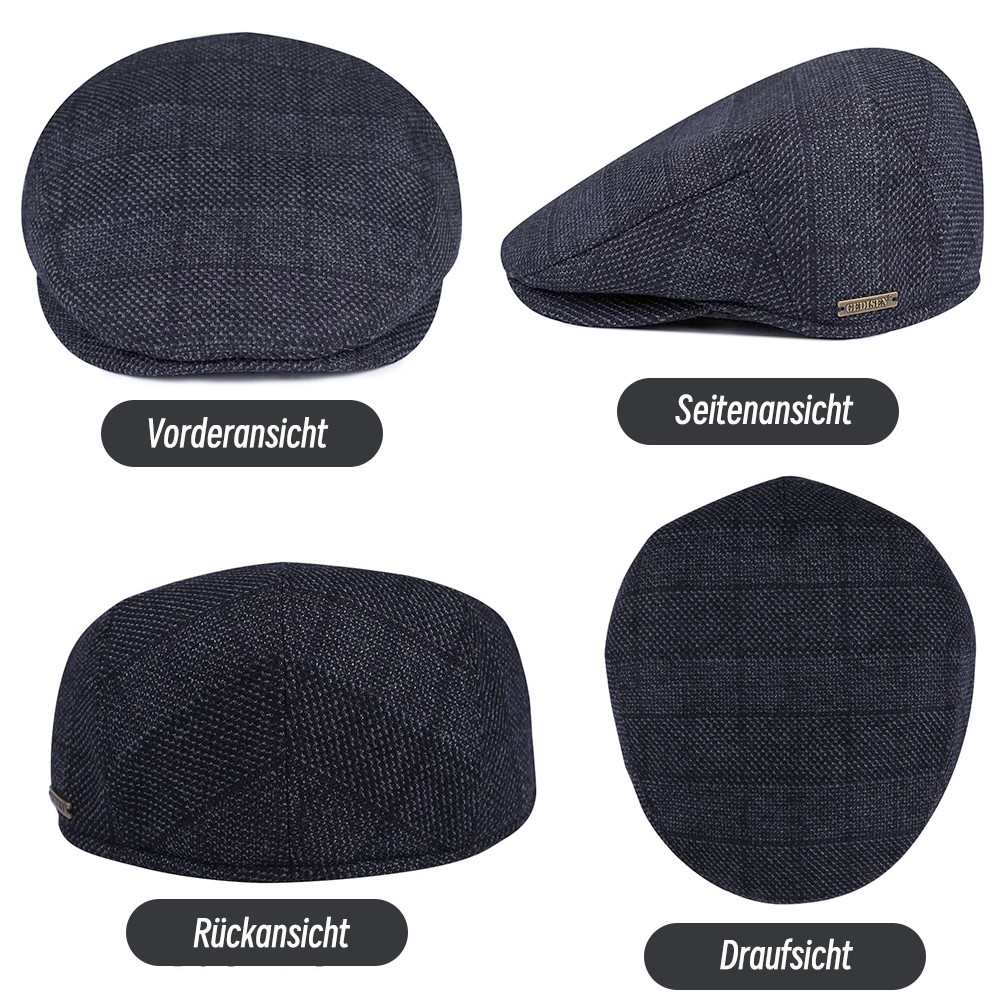 Verstellbare Herren Winter Warme Baskenmütze Schiebermütze Gatsby Schirmmütze 2