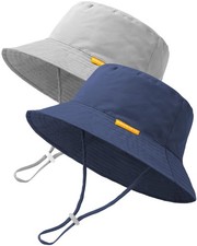 2-Pack Baby Sun Hat Kids Summer UPF 50 Toddler Bucket Hat Wide Brim Adjustab