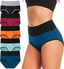 Womens Tummy Control High Waisted Cotton Plus Size Full Coverage Panties Briefs