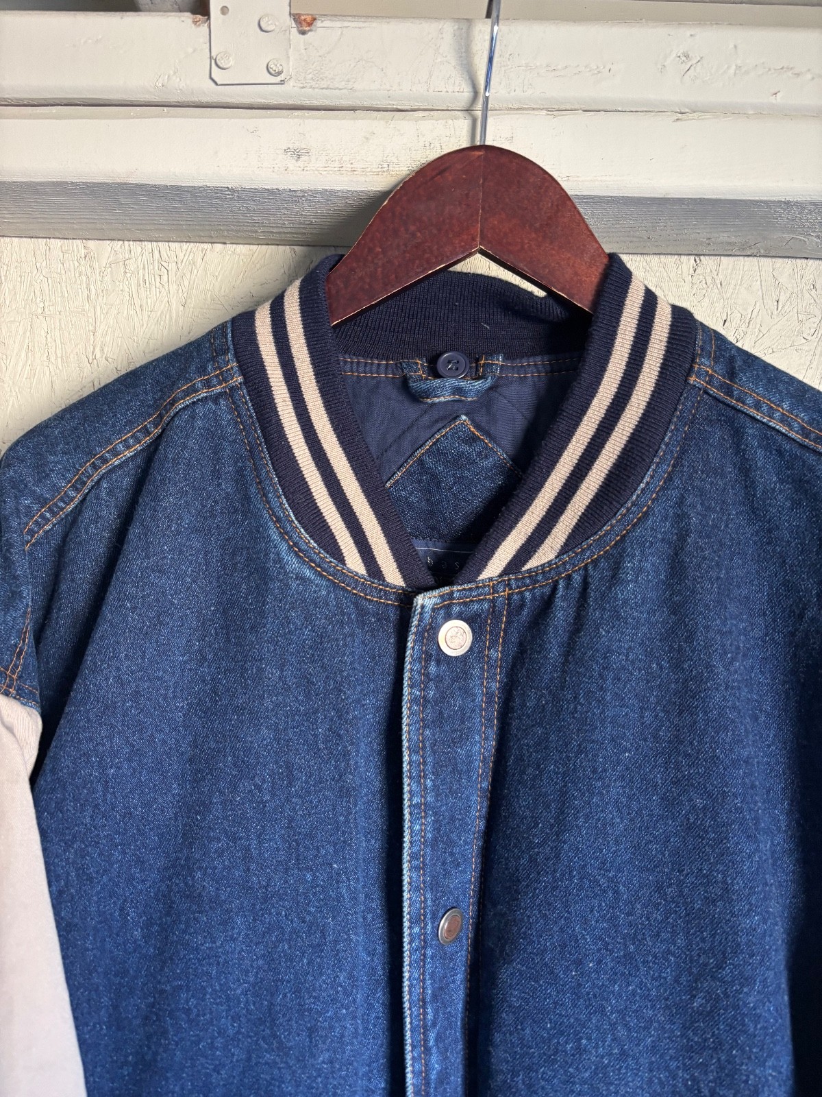 Vintage Basic Editions Denim Baseball Varsity Jac… - image 3