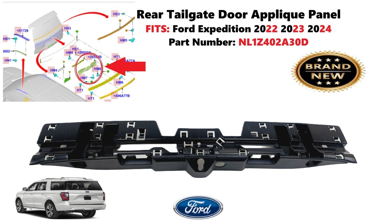 2022 2023 2024 Ford Expedition Rear Tailgate Door Applique Panel