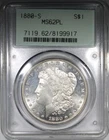 1880-S PCGS MS62 PL OGH MORGAN SILVER DOLLAR GEN 2.1 HOLDER OLD GREEN HOLDER
