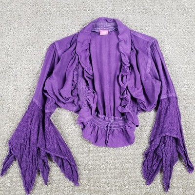 Bolero Jacket Womens OSFA Purple Bohemian Fairy Whimsigoth Y2k Fashion Terminal