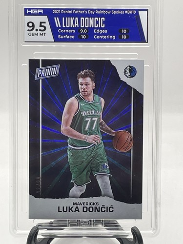 2021 Panini Fathers Day Rainbow Spokes Luka Doncic #d 32/99 HGA 9.5 Gem Mint