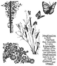 Tim Holtz Cling Stamps 7"X8.5" Nature's Discovery