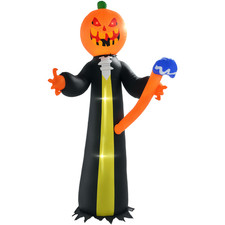 Outsunny 10ft Inflatable Halloween Pumpkin Head Ghost Outdoor LED Display
