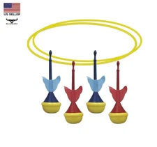 Lawn Darts Yard Game Family Fun Safe Soft Tip Weighted Darts with Target Rings