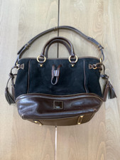 Borsa a secchiello Dooney & Bourke nera marrone fiorentina in pelle con coulisse