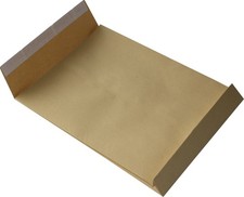 50 St. DIN B4 Faltentaschen braun Fadenverst&auml;rkt 130 gr. 40 mm Falte