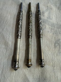 Antique Eagle New York Sterling Silver Telescoping Mechanical Jewel Pencils