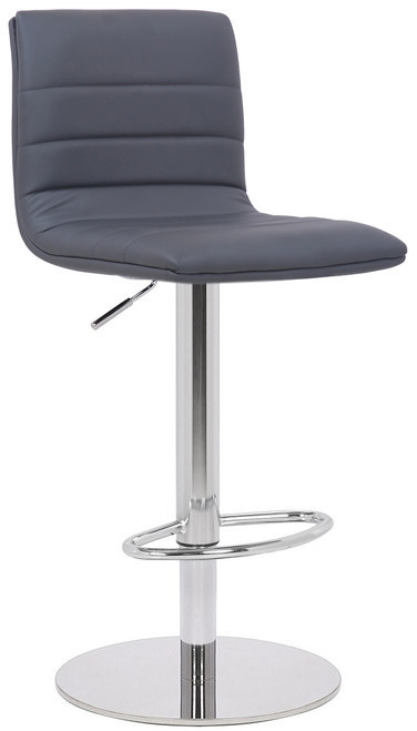 Deluxe Aldo Bar Stool - Charcoal Grey, Weighted Base, Adjustable Swivel Seat