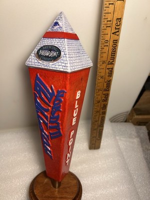 BLUE POINT HOPTICAL ILLUSION IPA PYRAMID WITH EYES beer tap handle. NEW YORK
