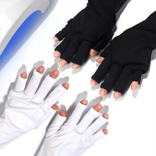 Anti UV Nail Gloves Professional Manicure Hand Protection Gel Lamp Fingerless