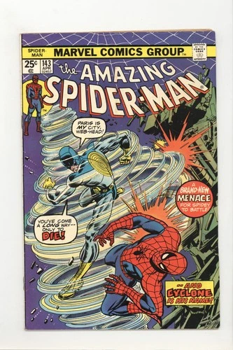 Amazing Spider-Man 143 VG+ 1st App Cyclone 1975