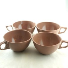 Mar-Crest Melmac Dusty Rose Melamine Cups Set Of 4 Vintage Made In USA