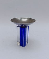 ♥ VINTAGE MURANO GLASS VENINI SAPPHIRE 2000 CANDLE HOLDER DESIGN