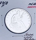 1858-P GEM BU+++  BRILLIANT UNCIRCULATED!  U.S. SEATED LIBERTY HALF DOLLAR. WOW!