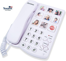 Big Button Phone for Seniors, Corded Landline Telephone with Handsfree Function