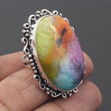 Solar Quartz Gemstone 925 Sterling Silver Handmade Ring Jewelry Gift For Wife