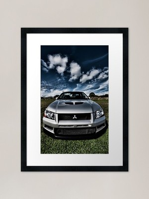 Mitsubishi Lancer Evolution 7 Frame Framed Wall Art Poster Canvas Print Picture
