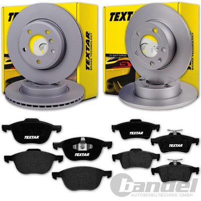 TEXTAR BREMSSCHEIBEN + BELÄGE VORNE + HINTEN passend für FORD FOCUS 2 + C-MAX