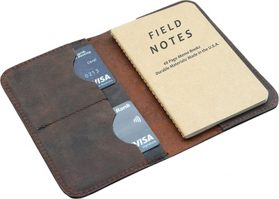 Leather Journal Cover for Field Notes Moleskine pocket Cahier Crunch Brown