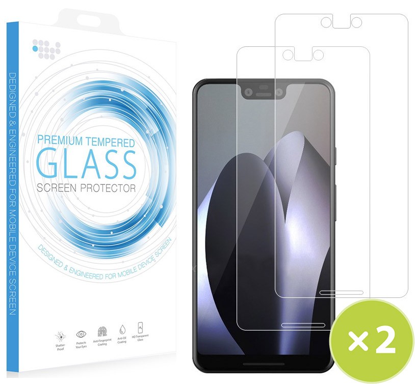 2X CLEAR HARD TEMPERED GLASS SCREEN PROTECTOR CRACK SAVER FOR GOOGLE PIXEL 3 XL