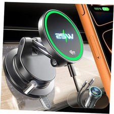Qi2.2 25W Magsafe Car Mount Charger, Bigger Suction Cup  Faster Charging