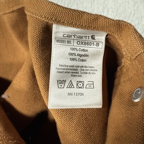 Carhartt Duck Bib Overalls Brown Canvas Double Knee Youth Boys Size 12 - Picture 6 of 14