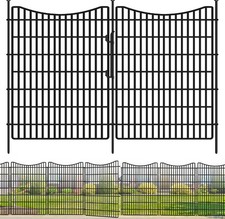 10 Panels Garden Fencing Animal Barrier with Gate, 40 in H X 23.6 ft L Dog Fen