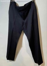 Authentic Moschino Mens Black Flat Front Straight Leg Dress Pants Size EUR 40