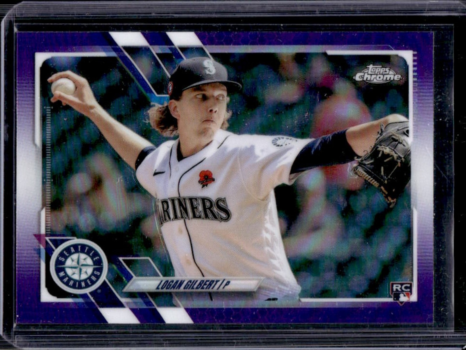 2021 Topps Chrome Update Logan Gilbert RC Purple Refractor #USC70 Mariners