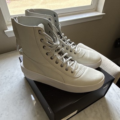 PUMA XO Parallel Men's High Top Lace-Up Sneakers  Marshmallow White 