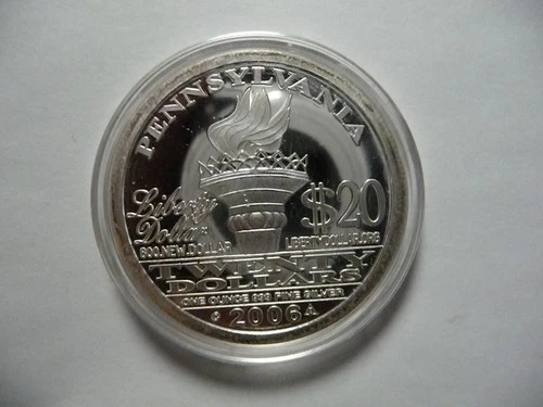 1 oz 2006 Norfed Pennsylvania Proof .999 Silver Round