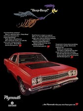1968 Plymouth Gtx In Silver Black New Metal Sign 12x16 Ships Free